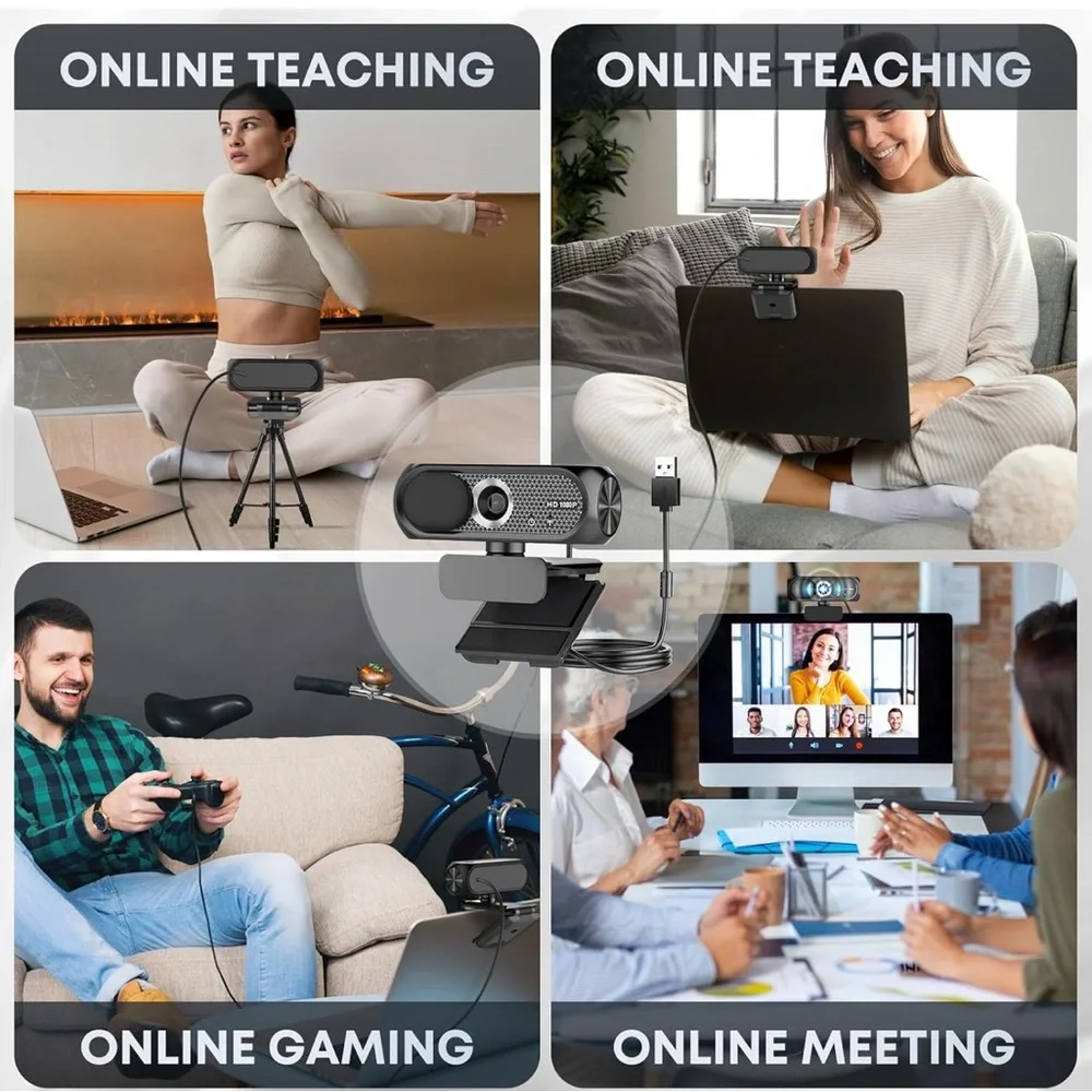 HD 1080P Black Webcam